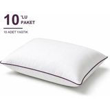 Binna Soft Cloud Support Biyeli Yastık 10'li Paket 50X70 cm 1100 gr Boncuk Silikon Elyaf Dolgulu - Mürdüm - 50 x 70 cm