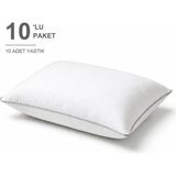 Binna Soft Cloud Support Biyeli Yastık 10'li Paket 50X70 cm 1200 gr Boncuk Silikon Elyaf Dolgulu - Açık Gri - 50 x 70 cm