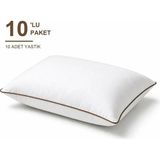 Binna Soft Cloud Support Biyeli Yastık 10'li Paket 50X70 cm 1200 gr Boncuk Silikon Elyaf Dolgulu - Kahverengi - 50 x 70 cm