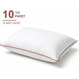 Binna Soft Cloud Support Biyeli Yastık 10'li Paket 50X70 cm 1200 gr Boncuk Silikon Elyaf Dolgulu - Kiremit - 50 x 70 cm