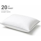 Binna Soft Cloud Support Biyeli Yastık 20'li Paket 50X70 cm 1100 gr Boncuk Silikon Elyaf Dolgulu - Açık Gri - 50 x 70 cm