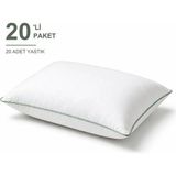 Binna Soft Cloud Support Biyeli Yastık 20'li Paket 50X70 cm 1100 gr Boncuk Silikon Elyaf Dolgulu - Adaçayı - 50 x 70 cm - Sap Yeşili
