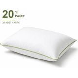 Binna Soft Cloud Support Biyeli Yastık 20'li Paket 50X70 cm 1100 gr Boncuk Silikon Elyaf Dolgulu - Çağla Yeşili - 50 x 70 cm - Su Yeşili