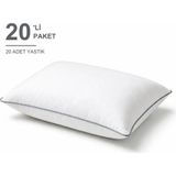 Binna Soft Cloud Support Biyeli Yastık 20'li Paket 50X70 cm 1100 gr Boncuk Silikon Elyaf Dolgulu - Gri - 50 x 70 cm
