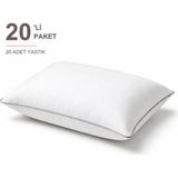 Binna Soft Cloud Support Biyeli Yastık 20'li Paket 50X70 cm 1100 gr Boncuk Silikon Elyaf Dolgulu - Pudra - 50 x 70 cm