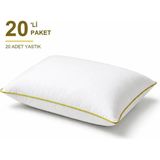 Binna Soft Cloud Support Biyeli Yastık 20'li Paket 50X70 cm 1100 gr Boncuk Silikon Elyaf Dolgulu - Sarı - 50 x 70 cm