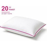 Binna Soft Cloud Support Biyeli Yastık 20'li Paket 50X70 cm 1200 gr Boncuk Silikon Elyaf Dolgulu - Fuşya - 50 x 70 cm