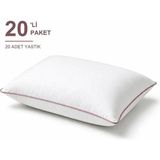 Binna Soft Cloud Support Biyeli Yastık 20'li Paket 50X70 cm 1200 gr Boncuk Silikon Elyaf Dolgulu - Gül Kurusu - 50 x 70 cm