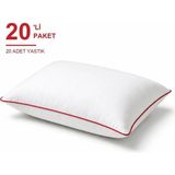 Binna Soft Cloud Support Biyeli Yastık 20'li Paket 50X70 cm 1200 gr Boncuk Silikon Elyaf Dolgulu - Kırmızı - 50 x 70 cm