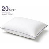 Binna Soft Cloud Support Biyeli Yastık 20'li Paket 50X70 cm 1200 gr Boncuk Silikon Elyaf Dolgulu - Lavanta - 50 x 70 cm - Eflatun