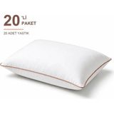 Binna Soft Cloud Support Biyeli Yastık 20'li Paket 50X70 cm 1200 gr Boncuk Silikon Elyaf Dolgulu - Somon - 50 x 70 cm