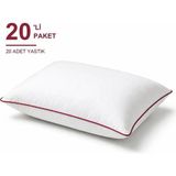 Binna Soft Cloud Support Biyeli Yastık 20'li Paket 50X70 cm 1200 gr Boncuk Silikon Elyaf Dolgulu - Vişne - 50 x 70 cm - Koyu Kızıl