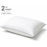 Binna Soft Cloud Support Biyeli Yastık 2'li Paket 50X70 cm 1100 gr Boncuk Silikon Elyaf Dolgulu - Açık Gri - 50 x 70 cm
