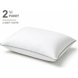 Binna Soft Cloud Support Biyeli Yastık 2'li Paket 50X70 cm 1100 gr Boncuk Silikon Elyaf Dolgulu - Adaçayı - 50 x 70 cm - Sap Yeşili
