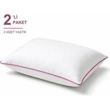 Binna Soft Cloud Support Biyeli Yastık 2'li Paket 50X70 cm 1100 gr Boncuk Silikon Elyaf Dolgulu - Pembe - 50 x 70 cm