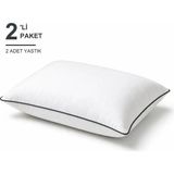 Binna Soft Cloud Support Biyeli Yastık 2'li Paket 50X70 cm 1200 gr Boncuk Silikon Elyaf Dolgulu - Antrasit - 50 x 70 cm