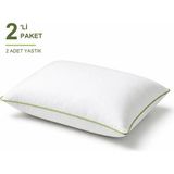 Binna Soft Cloud Support Biyeli Yastık 2'li Paket 50X70 cm 1200 gr Boncuk Silikon Elyaf Dolgulu - Çağla Yeşili - 50 x 70 cm - Su Yeşili