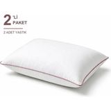 Binna Soft Cloud Support Biyeli Yastık 2'li Paket 50X70 cm 1200 gr Boncuk Silikon Elyaf Dolgulu - Gül Kurusu - 50 x 70 cm