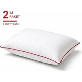 Binna Soft Cloud Support Biyeli Yastık 2'li Paket 50X70 cm 1200 gr Boncuk Silikon Elyaf Dolgulu - Kırmızı - 50 x 70 cm