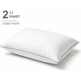 Binna Soft Cloud Support Biyeli Yastık 2'li Paket 50X70 cm 1200 gr Boncuk Silikon Elyaf Dolgulu - Taş - 50 x 70 cm
