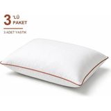 Binna Soft Cloud Support Biyeli Yastık 3'li Paket 50X70 cm 1100 gr Boncuk Silikon Elyaf Dolgulu - Kiremit - 50 x 70 cm