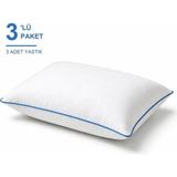 Binna Soft Cloud Support Biyeli Yastık 3'li Paket 50X70 cm 1100 gr Boncuk Silikon Elyaf Dolgulu - Mavi - 50 x 70 cm