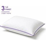 Binna Soft Cloud Support Biyeli Yastık 3'li Paket 50X70 cm 1100 gr Boncuk Silikon Elyaf Dolgulu - Mor - 50 x 70 cm