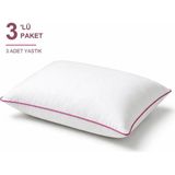 Binna Soft Cloud Support Biyeli Yastık 3'li Paket 50X70 cm 1100 gr Boncuk Silikon Elyaf Dolgulu - Pembe - 50 x 70 cm