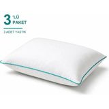 Binna Soft Cloud Support Biyeli Yastık 3'li Paket 50X70 cm 1100 gr Boncuk Silikon Elyaf Dolgulu - Turkuaz - 50 x 70 cm