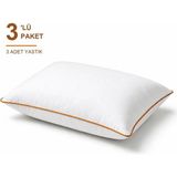 Binna Soft Cloud Support Biyeli Yastık 3'li Paket 50X70 cm 1100 gr Boncuk Silikon Elyaf Dolgulu - Turuncu - 50 x 70 cm
