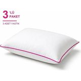 Binna Soft Cloud Support Biyeli Yastık 3'li Paket 50X70 cm 1200 gr Boncuk Silikon Elyaf Dolgulu - Fuşya - 50 x 70 cm