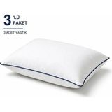 Binna Soft Cloud Support Biyeli Yastık 3'li Paket 50X70 cm 1200 gr Boncuk Silikon Elyaf Dolgulu - Lacivert - 50 x 70 cm