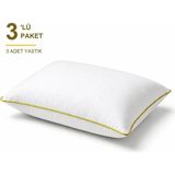 Binna Soft Cloud Support Biyeli Yastık 3'li Paket 50X70 cm 1200 gr Boncuk Silikon Elyaf Dolgulu - Sarı - 50 x 70 cm