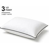 Binna Soft Cloud Support Biyeli Yastık 3'li Paket 50X70 cm 1200 gr Boncuk Silikon Elyaf Dolgulu - Siyah - 50 x 70 cm