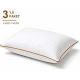 Binna Soft Cloud Support Biyeli Yastık 3'li Paket 50X70 cm 1200 gr Boncuk Silikon Elyaf Dolgulu - Turuncu - 50 x 70 cm