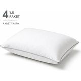 Binna Soft Cloud Support Biyeli Yastık 4'li Paket 50X70 cm 1100 gr Boncuk Silikon Elyaf Dolgulu - Gümüş - 50 x 70 cm