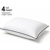 Binna Soft Cloud Support Biyeli Yastık 4'li Paket 50X70 cm 1100 gr Boncuk Silikon Elyaf Dolgulu - Siyah - 50 x 70 cm