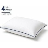 Binna Soft Cloud Support Biyeli Yastık 4'li Paket 50X70 cm 1200 gr Boncuk Silikon Elyaf Dolgulu - Lacivert - 50 x 70 cm
