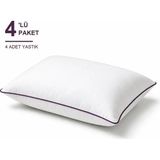 Binna Soft Cloud Support Biyeli Yastık 4'li Paket 50X70 cm 1200 gr Boncuk Silikon Elyaf Dolgulu - Mürdüm - 50 x 70 cm