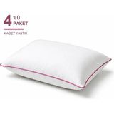 Binna Soft Cloud Support Biyeli Yastık 4'li Paket 50X70 cm 1200 gr Boncuk Silikon Elyaf Dolgulu - Pembe - 50 x 70 cm