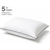 Binna Soft Cloud Support Biyeli Yastık 5'li Paket 50X70 cm 1100 gr Boncuk Silikon Elyaf Dolgulu - Füme - 50 x 70 cm