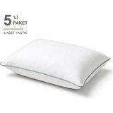 Binna Soft Cloud Support Biyeli Yastık 5'li Paket 50X70 cm 1200 gr Boncuk Silikon Elyaf Dolgulu - Adaçayı - 50 x 70 cm - Sap Yeşili
