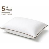 Binna Soft Cloud Support Biyeli Yastık 5'li Paket 50X70 cm 1200 gr Boncuk Silikon Elyaf Dolgulu - Kahverengi - 50 x 70 cm