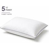 Binna Soft Cloud Support Biyeli Yastık 5'li Paket 50X70 cm 1200 gr Boncuk Silikon Elyaf Dolgulu - Lavanta - 50 x 70 cm - Eflatun