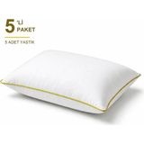 Binna Soft Cloud Support Biyeli Yastık 5'li Paket 50X70 cm 1200 gr Boncuk Silikon Elyaf Dolgulu - Sarı - 50 x 70 cm