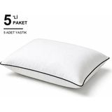 Binna Soft Cloud Support Biyeli Yastık 5'li Paket 50X70 cm 1200 gr Boncuk Silikon Elyaf Dolgulu - Siyah - 50 x 70 cm