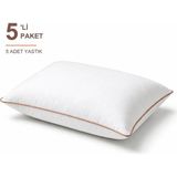 Binna Soft Cloud Support Biyeli Yastık 5'li Paket 50X70 cm 1200 gr Boncuk Silikon Elyaf Dolgulu - Somon - 50 x 70 cm