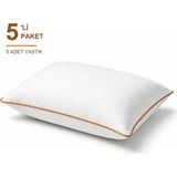 Binna Soft Cloud Support Biyeli Yastık 5'li Paket 50X70 cm 1200 gr Boncuk Silikon Elyaf Dolgulu - Turuncu - 50 x 70 cm
