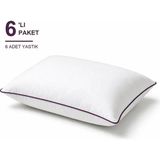 Binna Soft Cloud Support Biyeli Yastık 6'li Paket 50X70 cm 1100 gr Boncuk Silikon Elyaf Dolgulu - Mürdüm - 50 x 70 cm