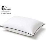 Binna Soft Cloud Support Biyeli Yastık 6'li Paket 50X70 cm 1100 gr Boncuk Silikon Elyaf Dolgulu - Siyah - 50 x 70 cm